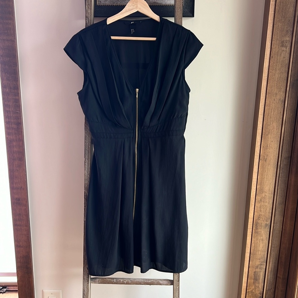 H&M Black Dress with Gold Zipper